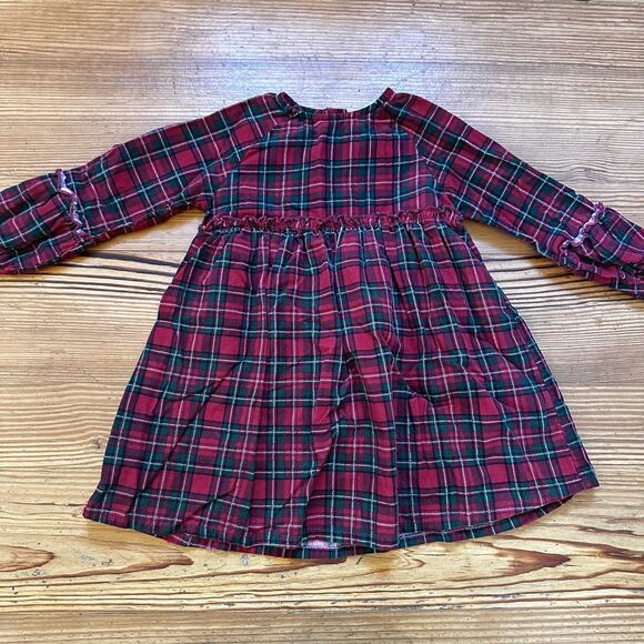 Chelsea & Violet red green Christmas checkered corduroy ruffle dress SIZE 2T - Picture 1 of 5